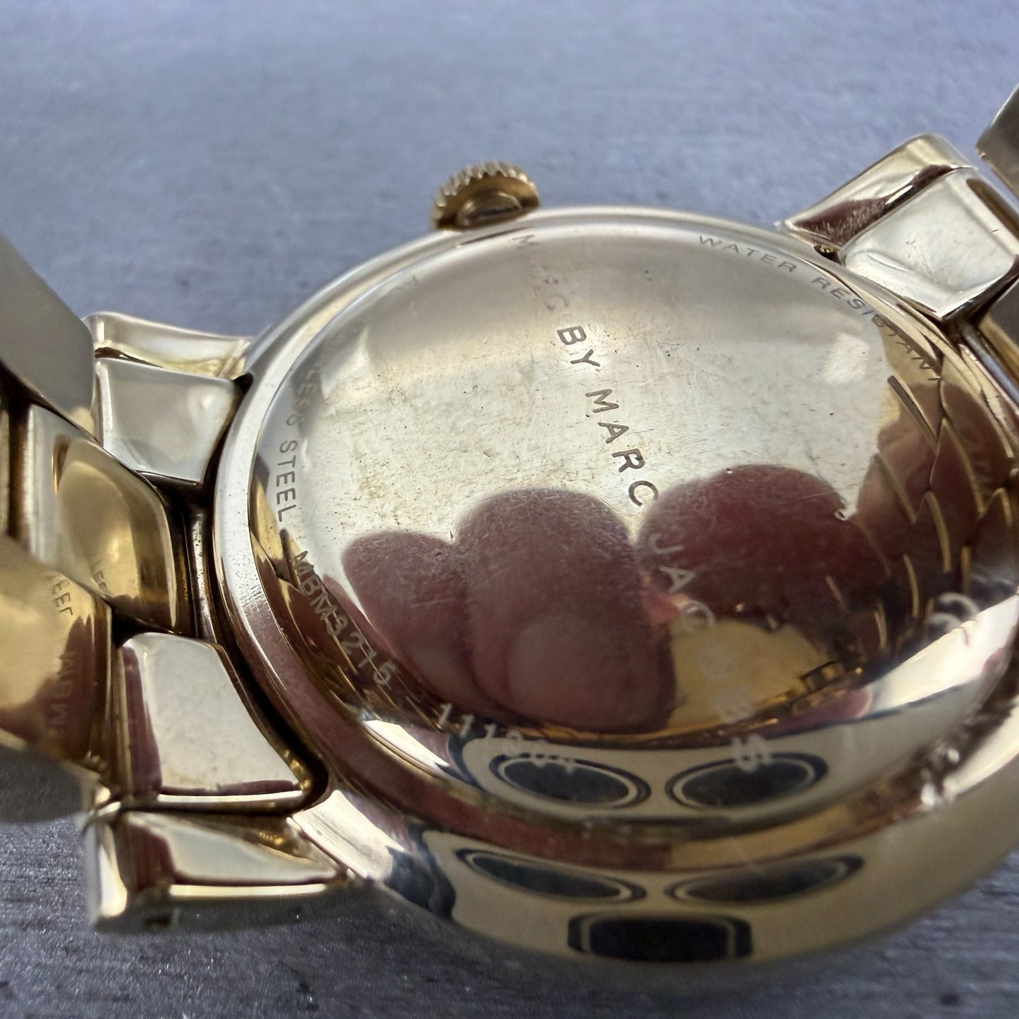 Marc Jacobs  Amy Dexter Watch Women 36mm Gold Dial Gold Tone Round New battery9