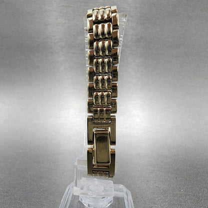 Seiko tank Watch Women 12mm Champagne Dial Gold Tone 2e206389 New Battery7