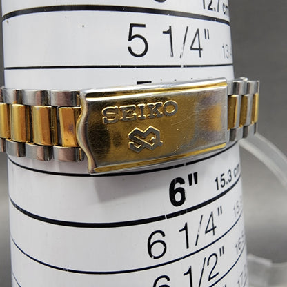 Seiko SQ Watch Women 24mm Gold Dial Two Tone Daydate Round 3E230A60 New Battery11