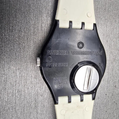 Swatch LOOKA Watch Men Blue Dial Black Tone Round GZ700 New Battery Vintage10