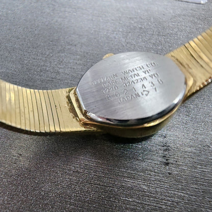 Citizen CQ Watch Women 17mm Black Dial Gold Tone Round 3220324234 New Battery7