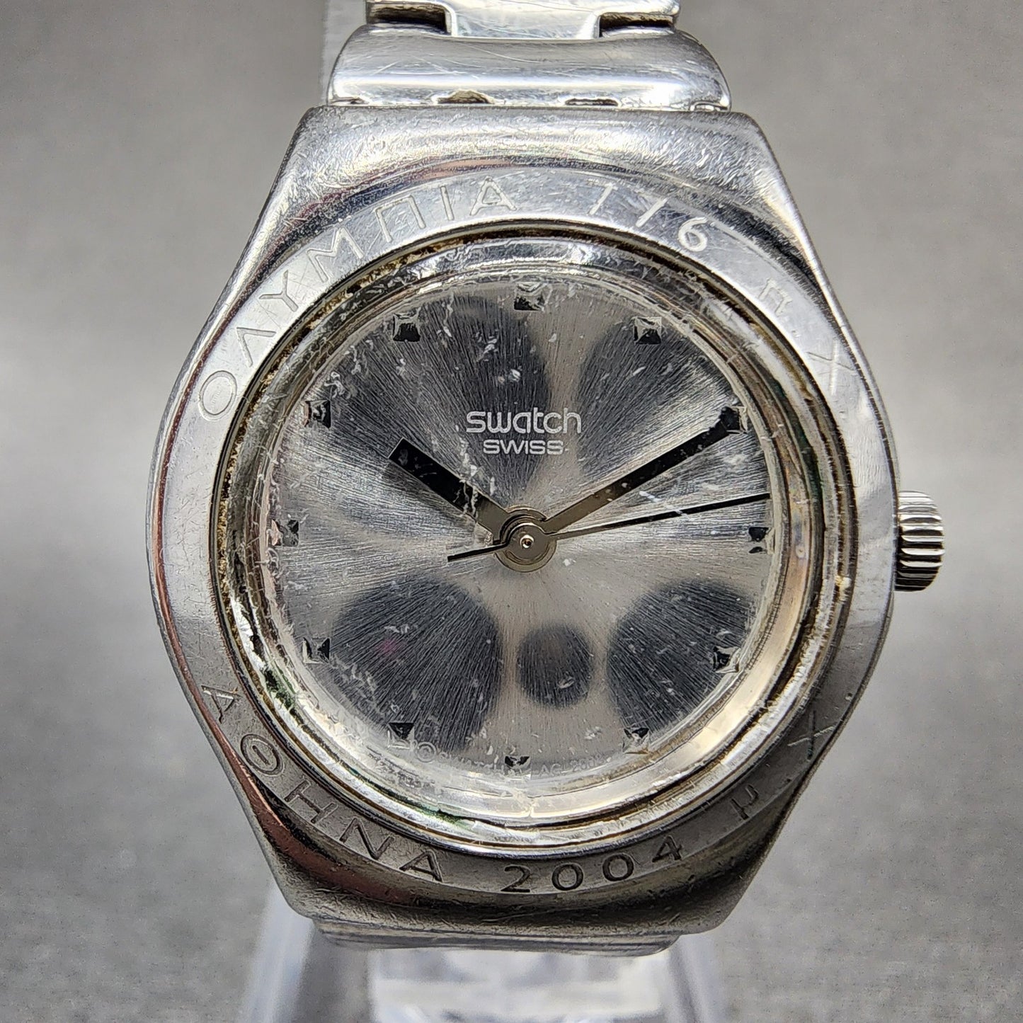 Swatch Irony Watch Women 25mm Silver Dial Silver Tone Round New Battery1