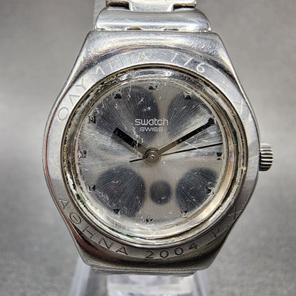 Swatch Irony Watch Women 25mm Silver Dial Silver Tone Round New Battery1