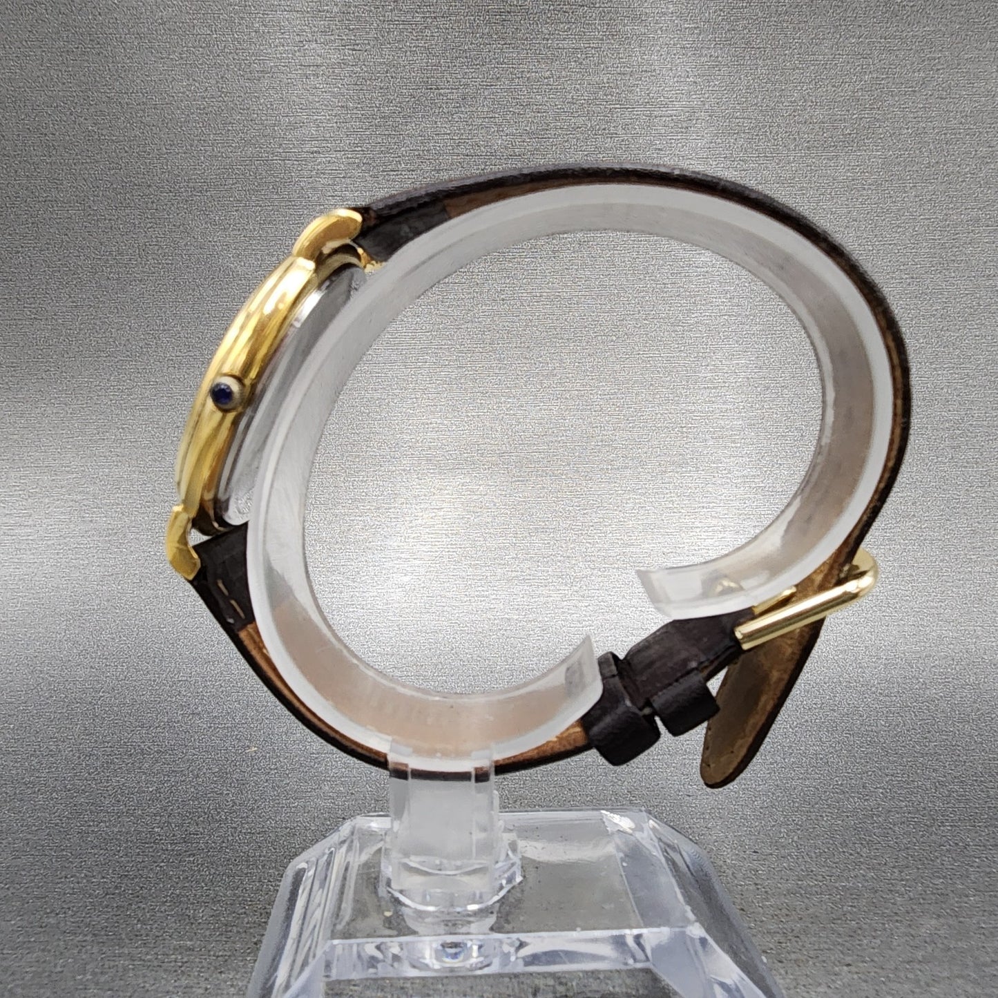Movado Watch Men 34mm Gold Dial Gold Tone Round 87E40885 Leather New Battery6