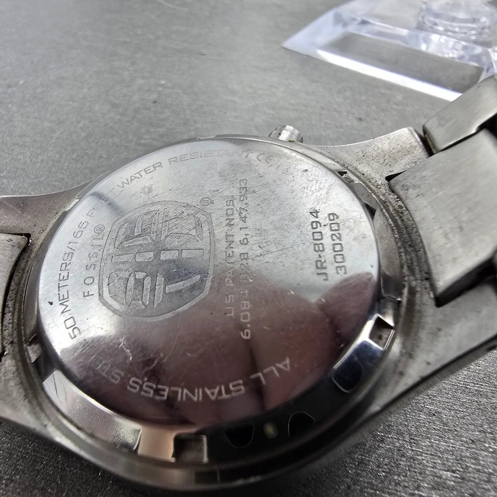 Fossil Big Tic Watch Men 40mm Black Dial Silver Tone Round JR-8094 PARTS10
