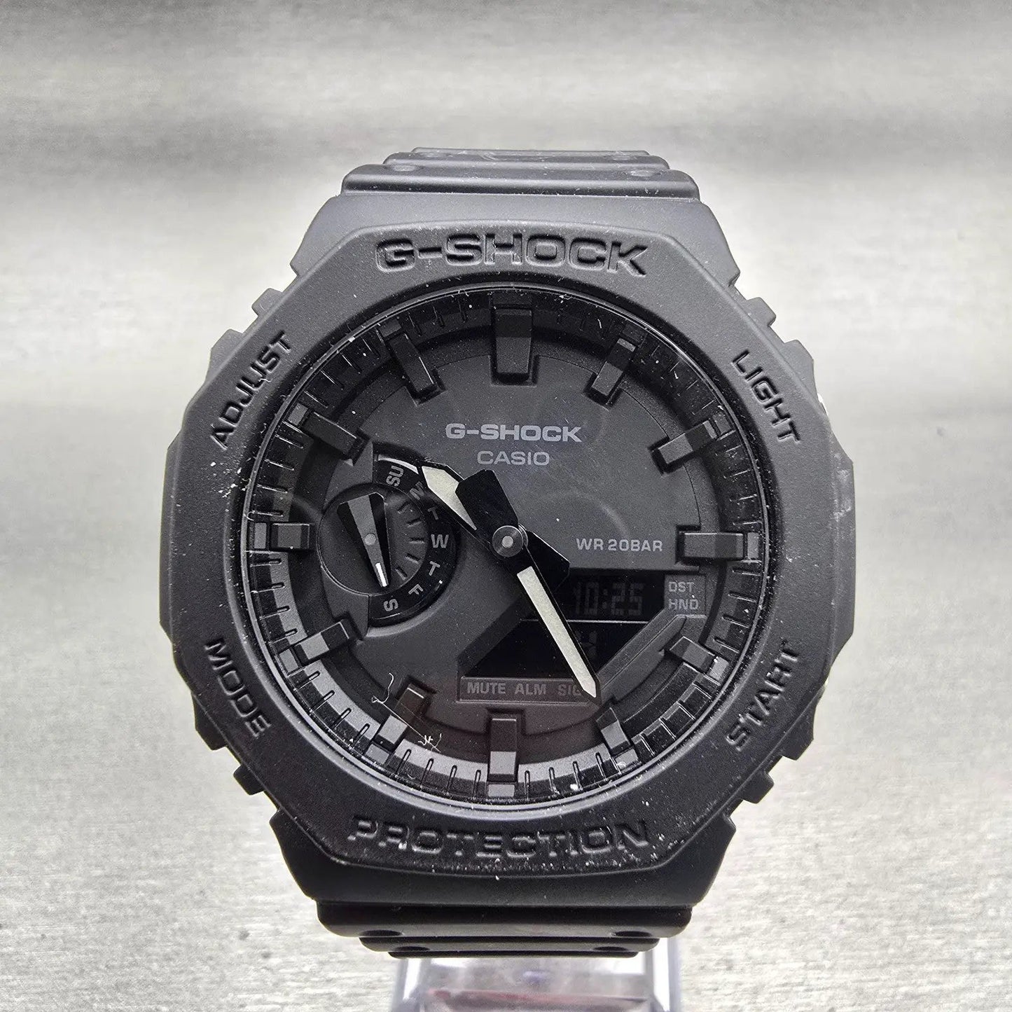 Casio G-Shock GA-2100 Watch Men 45mm Black Dial Black Chrono Alarm New Battery G0