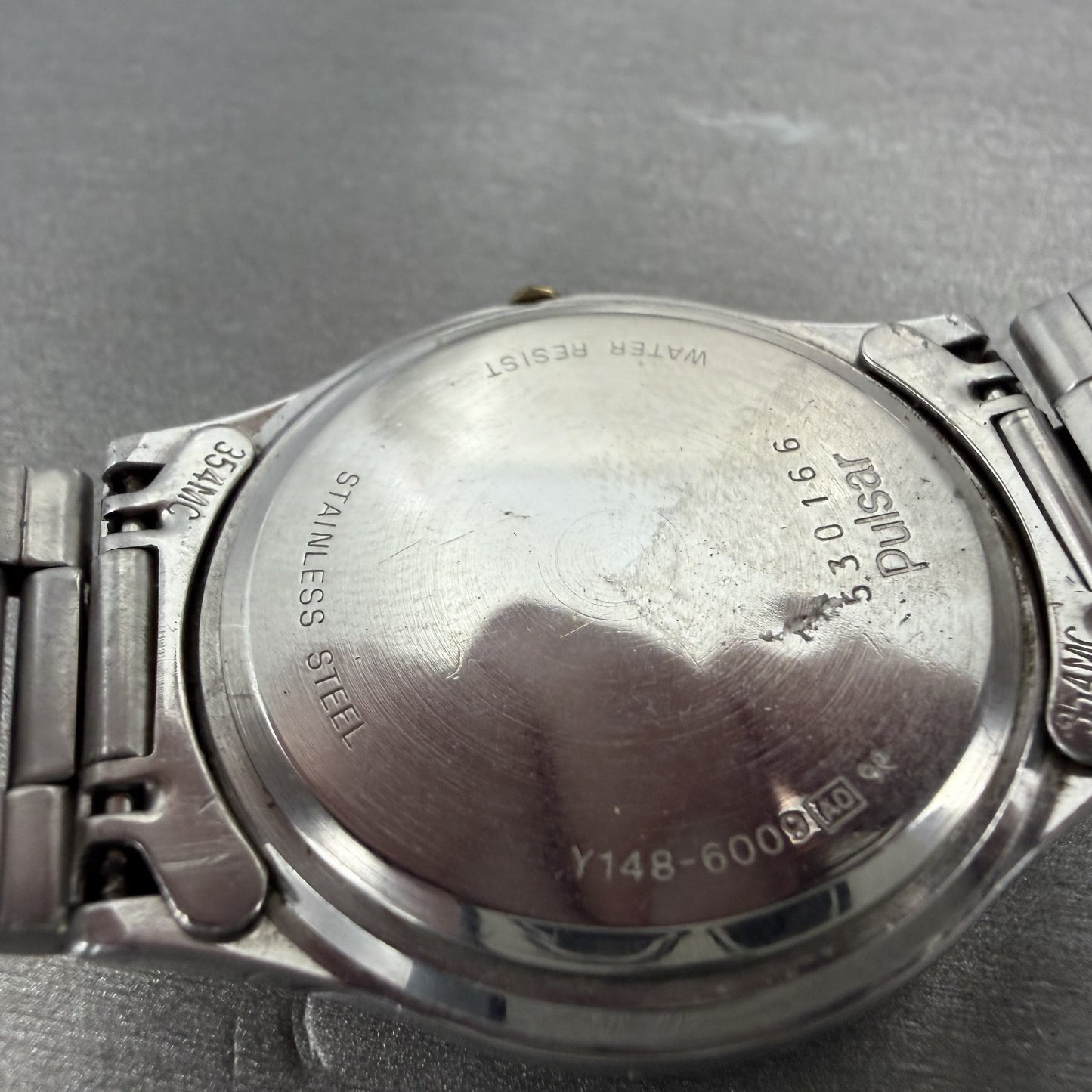 Seiko Pulsar Watch Men 34mm Champagne Dial Two Tone Daydate Y148-6009 NewBattery9