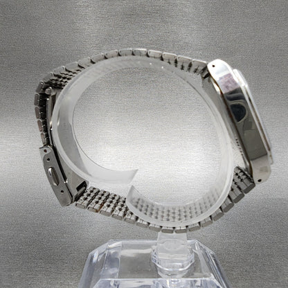 Seiko Alba Watch Men 33mm Silver Dial Silver Tone Daydate 7n33-k003 New Battery