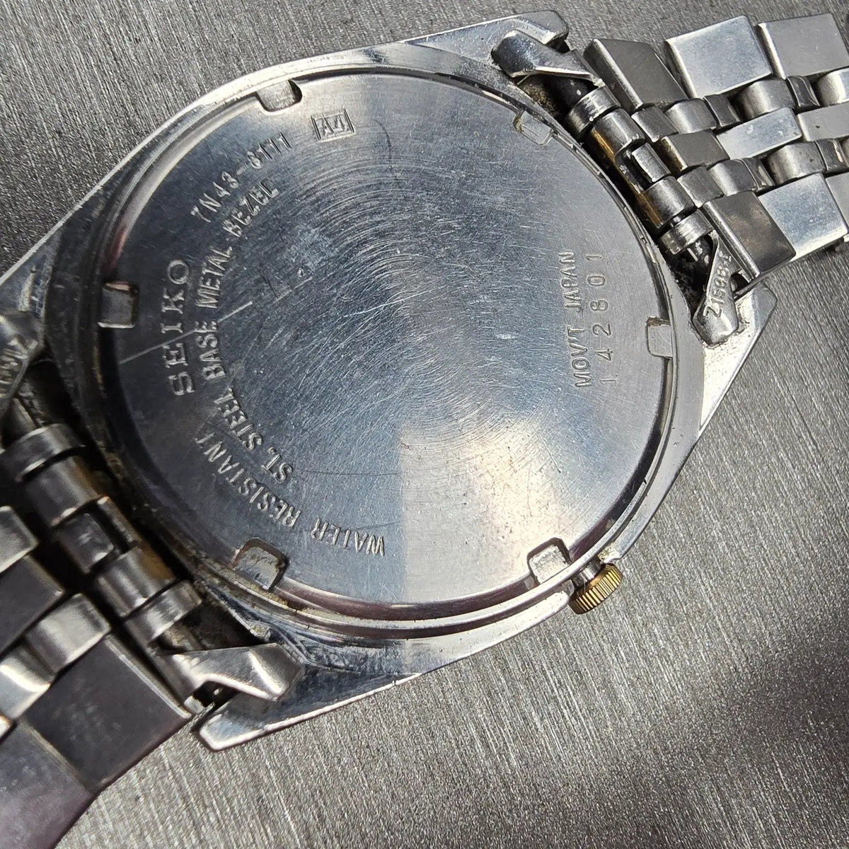 Seiko President Watch Men 36mm Silver Dial Two Tone Daydate 7N43-8111 New Bat Kp10