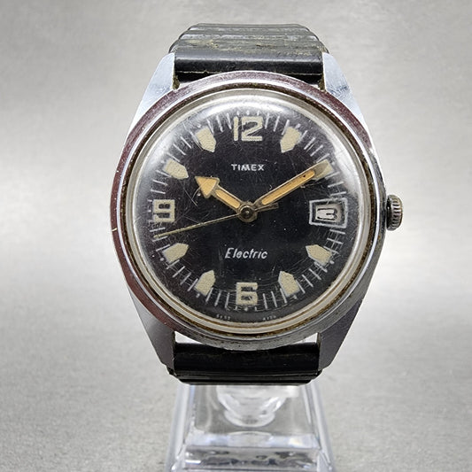 Timex Electric Skin Diver Watch Men 36mm Black Dial Steel Round PARTS0