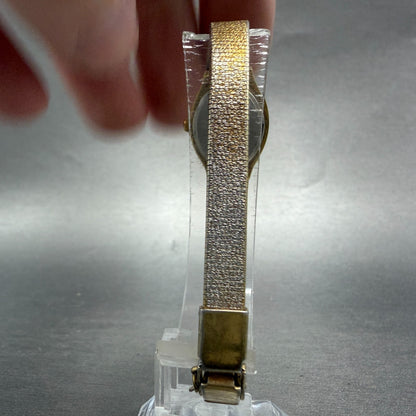Bulova Watch Women 17mm Champagne Dial Gold Tone 83387 New Battery Diamond7