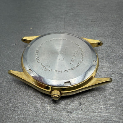 Citizen CQ President Watch Men 35mm Champagne Dial Gold Tone Daydate PARTS12
