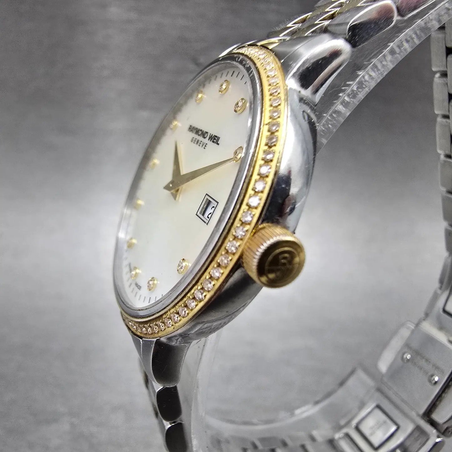 Raymond Weil Toccata Watch Women 29mm MOP Dial Two Tone Date 5988 New Battery2