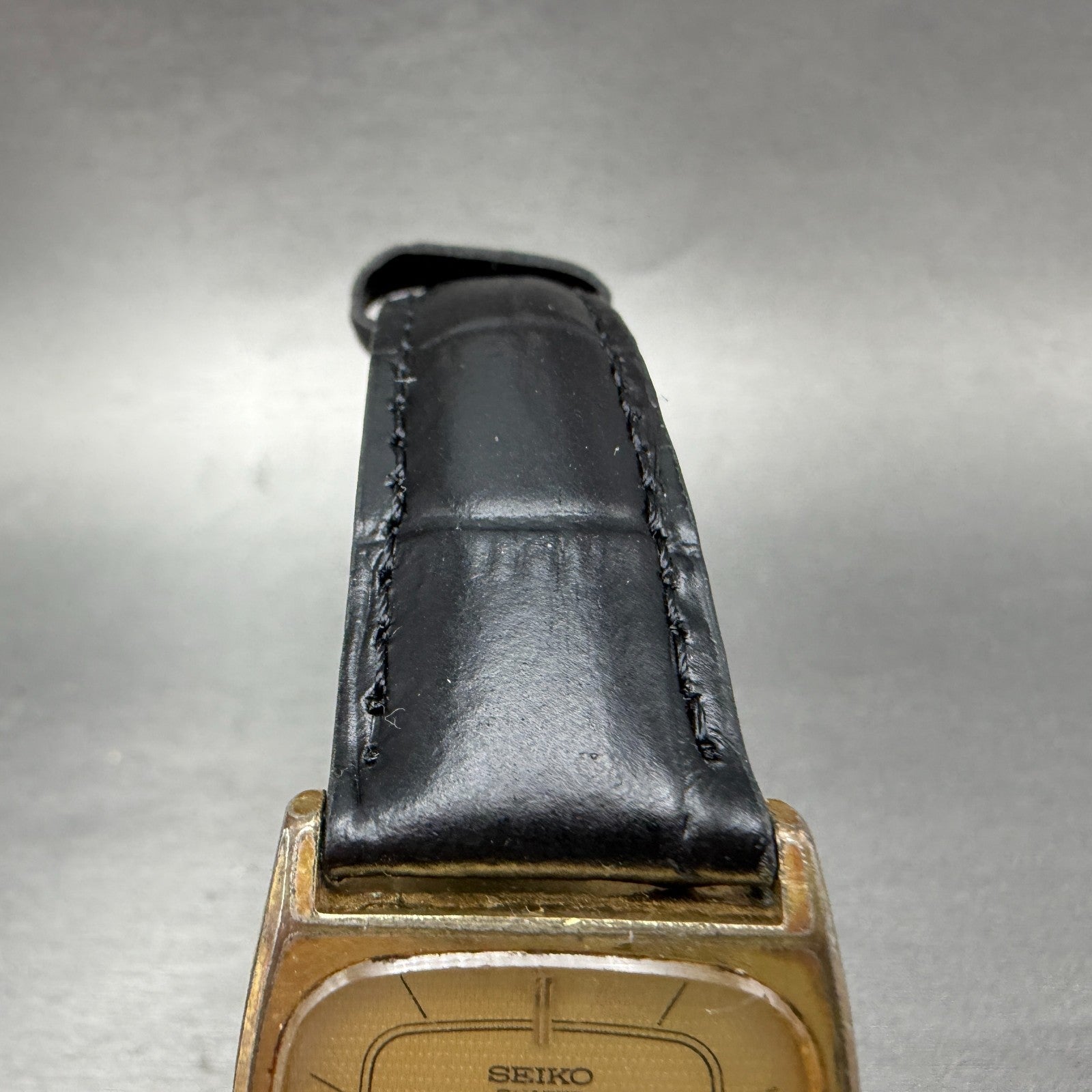 Seiko Tank Watch Men 28mm Champagne Dial Gold Tone Date 6532-5250 New Battery S25
