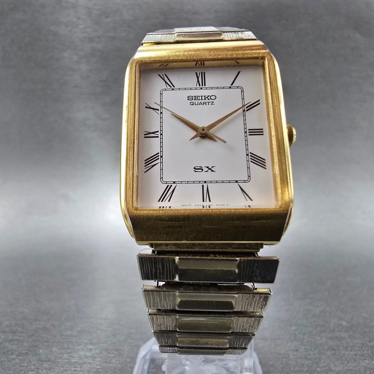 Seiko SX Tank Watch Men 25mm White Dial Gold Tone V701-5K00 VTG PARTS6