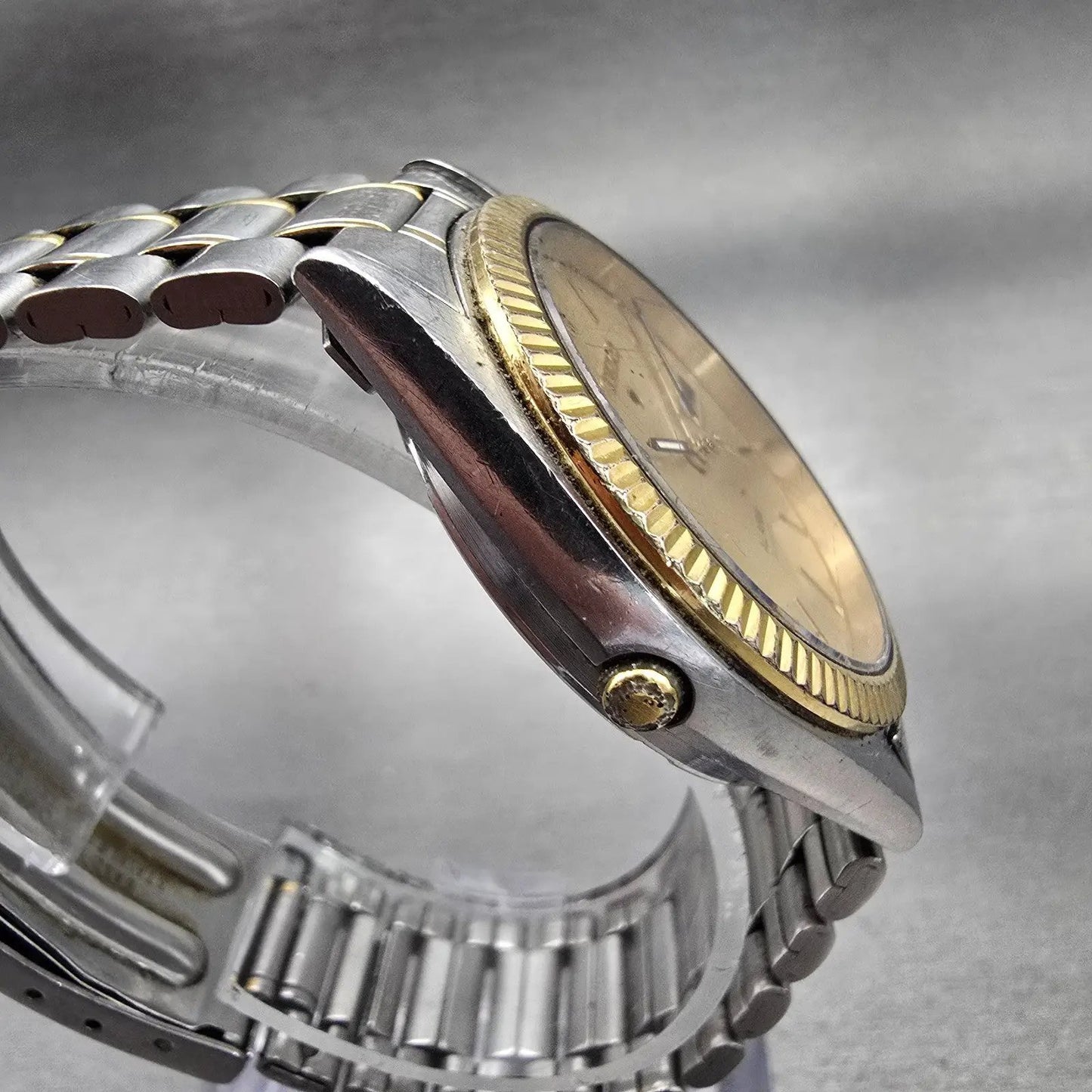 Seiko President Watch Men 35mm Gold Dial Daydate Alarm 5C23-7009 New Battery VTG3