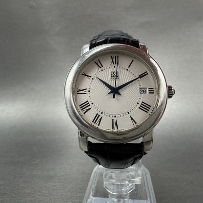 ESQ Watch Men 37mm White Dial Silver Tone Date Round E5349 PARTS6