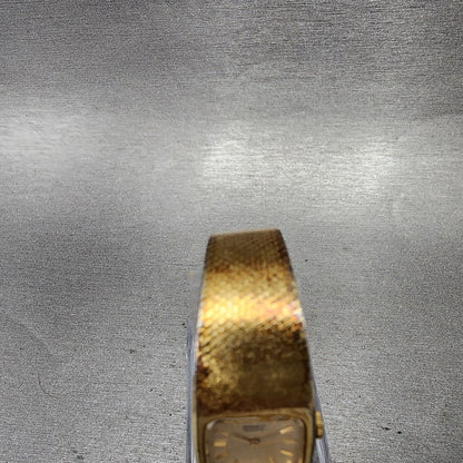 Seiko Tank Watch Women 16mm Champagne Dial Gold Tone Rectangle 163269 New Batt4