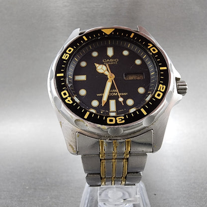 Casio MMA200 Dive Watch Men 42mm Black Dial Steel Analog Digital READ!!!!! Runs6