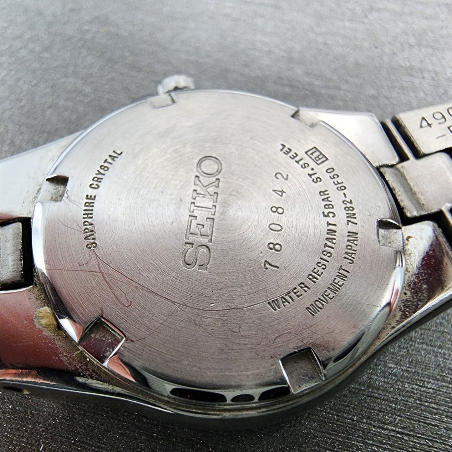 Seiko Watch Women 26mm White Dial Steel Date Round 7N826F50 New Battery9
