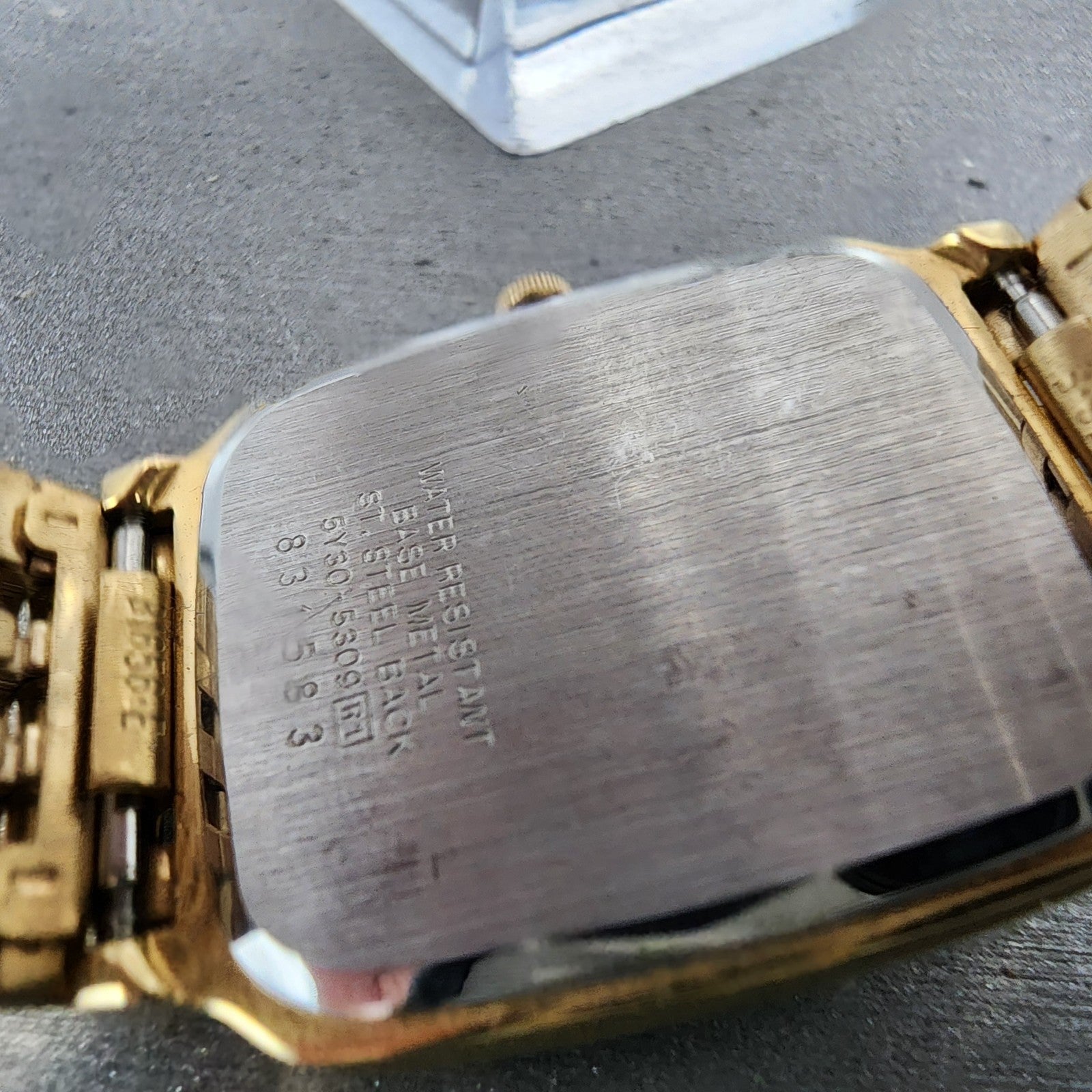 Seiko Tank Watch Men 28mm Champagne Dial Gold Tone 5y305309 New Battery9