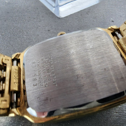 Seiko Tank Watch Men 28mm Champagne Dial Gold Tone 5y305309 New Battery9