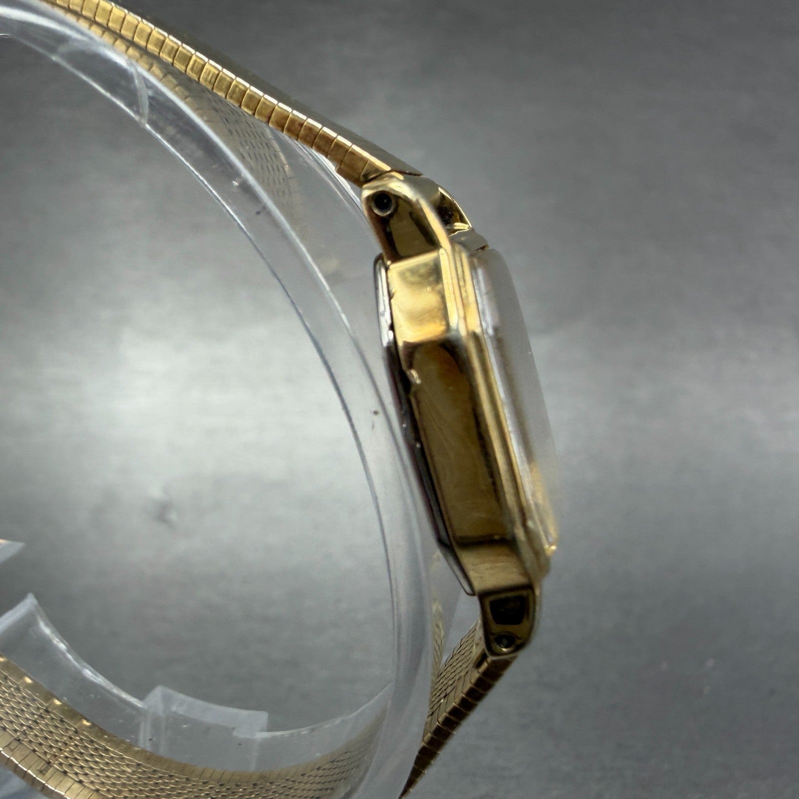 Seiko Watch Women 16mm Brown Dial Gold Tone Octagon 2c20-5769 New Battery3