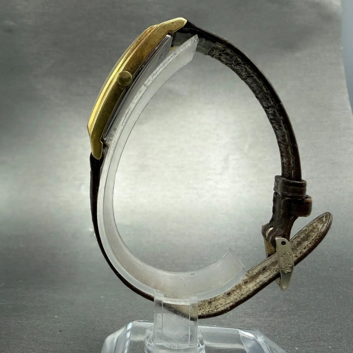 Hamilton Tank Watch Women 18mm Gray Dial Gold Tone Rectangle New Battery6