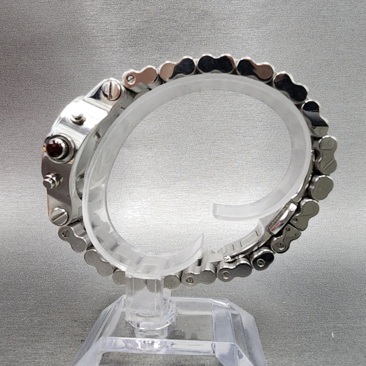 Renato Beauty Chronograph Watch Women 36mm Brown Dial Steel Diamond New Battery7