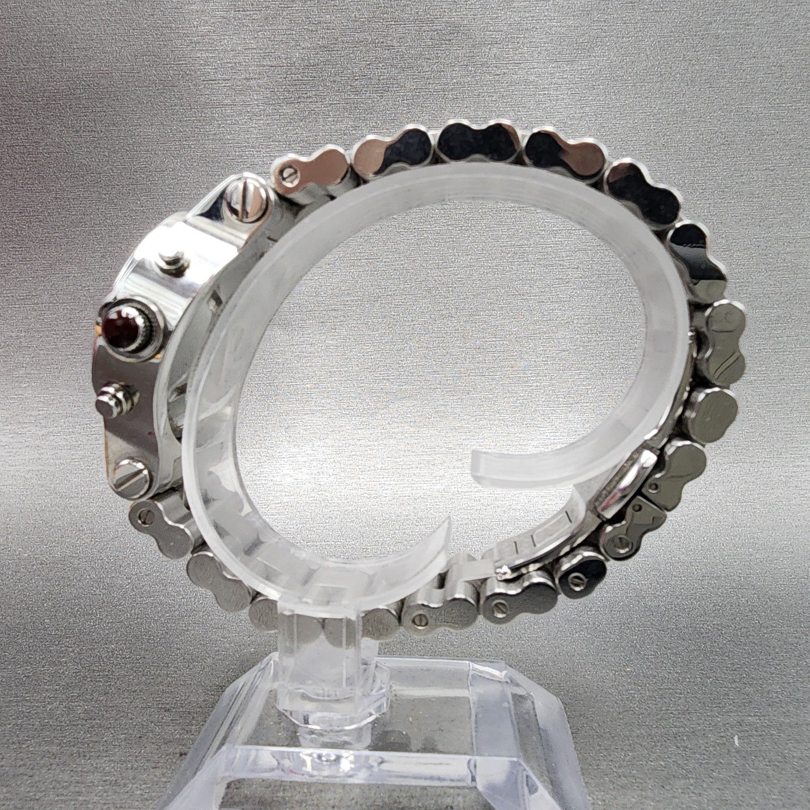 Renato Beauty Chronograph Watch Women 36mm Brown Dial Steel Diamond New Battery7