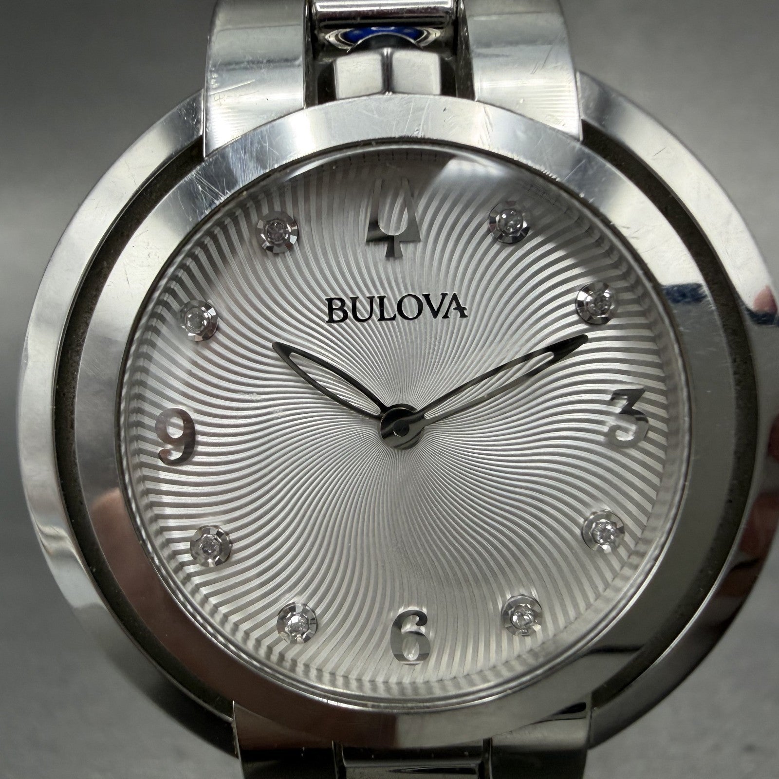 Bulova Rubaiyat Watch Women 35mm White Dial Stainless Steel Diamond 96p1841