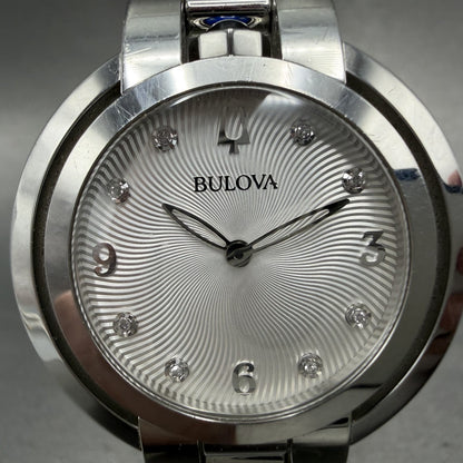 Bulova Rubaiyat Watch Women 35mm White Dial Stainless Steel Diamond 96p1841