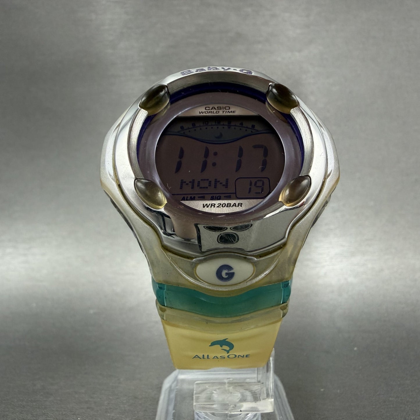 Casio BabyG Watch Women 42mm Digital Clear Case Alarm Chrono BGR260 New Batt5