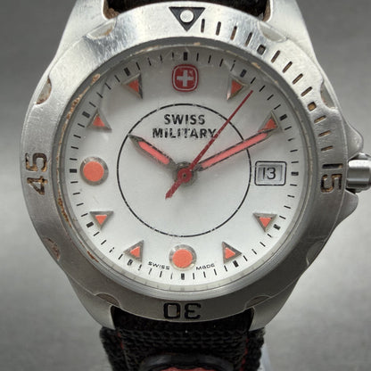 Wenger Swiss Military Watch Women 30mm White Dial Steel Date 7908X New battery1