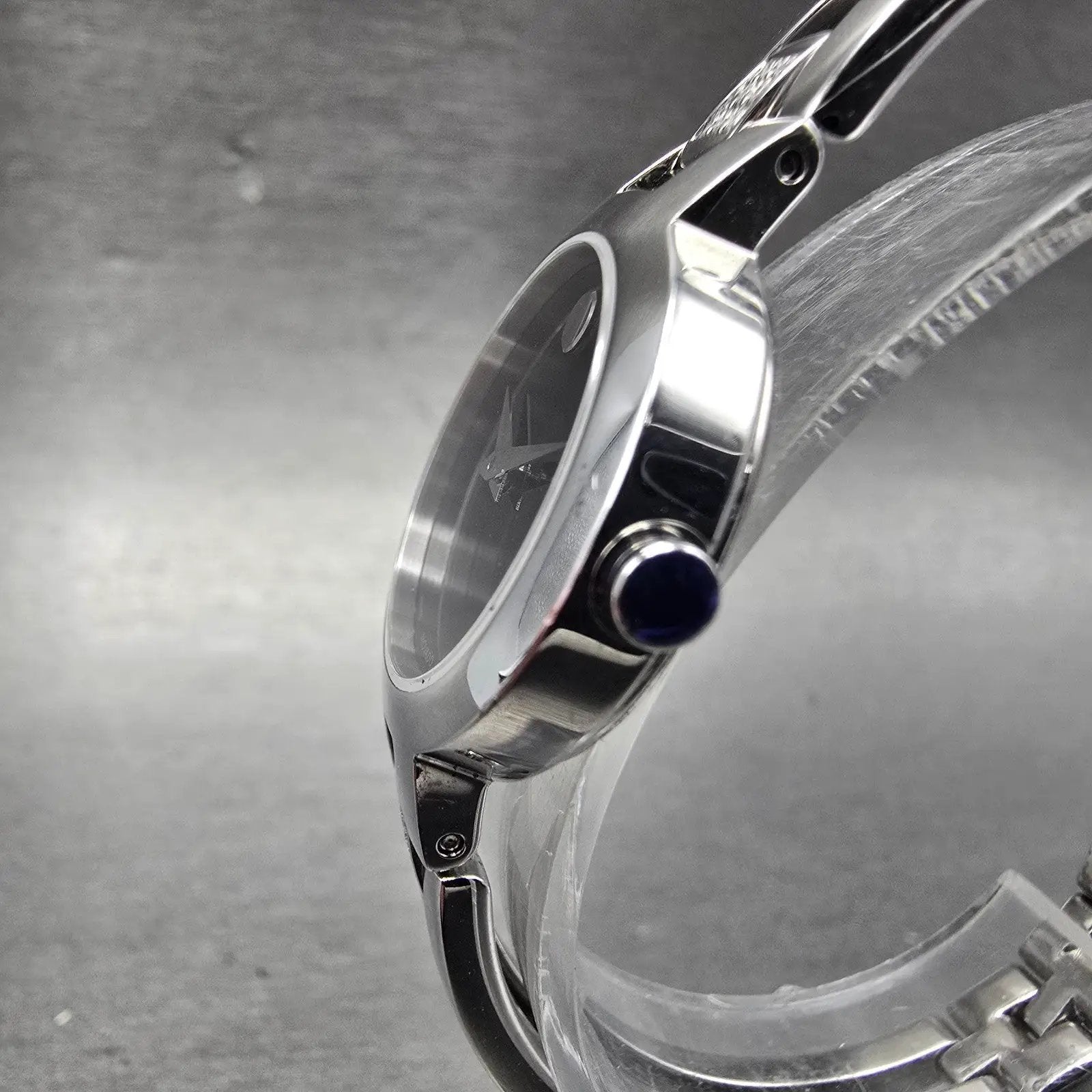 Movado Amorosa Watch Women 24mm Black Dial Silver Tone 52.3.14.1438 new Battery5