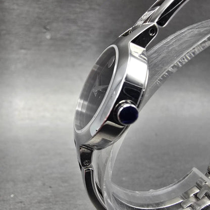 Movado Amorosa Watch Women 24mm Black Dial Silver Tone 52.3.14.1438 new Battery5