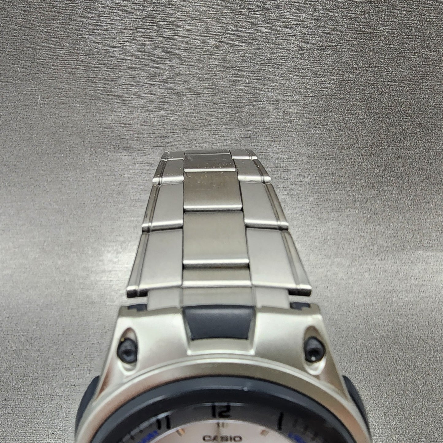 Casio Telememo 30 Watch Men 40mm Silver Dial Steel Analog Digital AW80 New Bat4