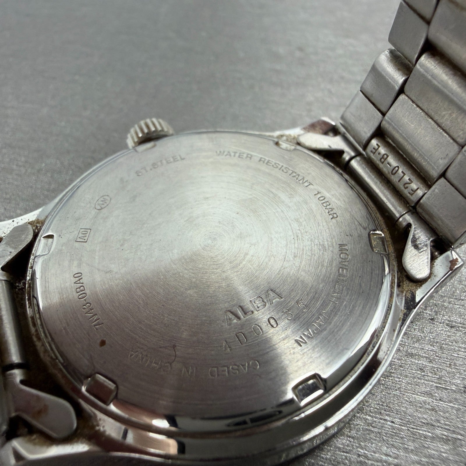 Seiko Alba Watch Men 38mm Black Dial Silver Tone Daydate 7N43-0BA0 New Battery8