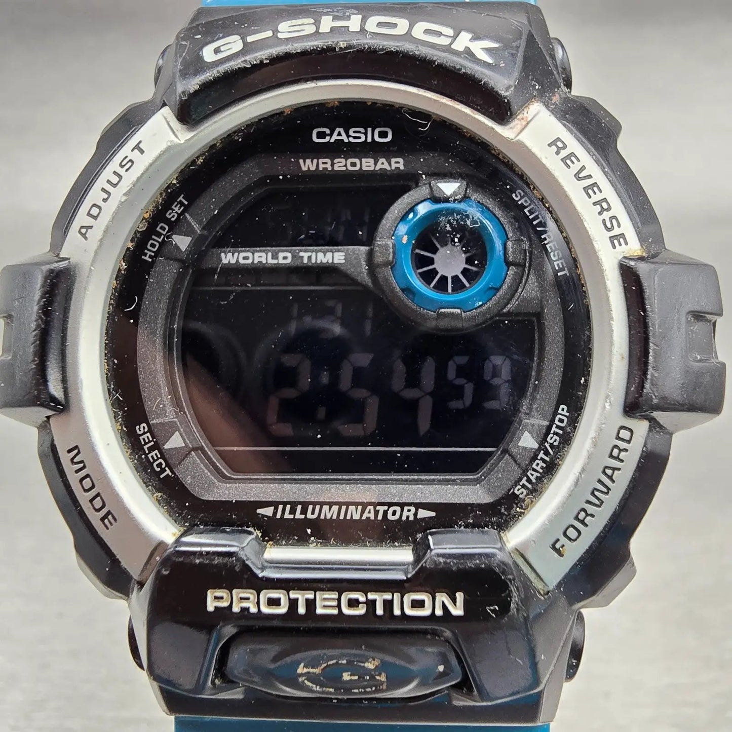 Casio G-Shock G-8900SC Watch Men 52mm Black Blue Chronograph Alarm New Battery1