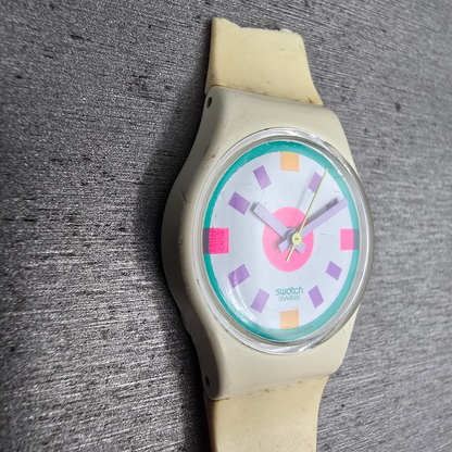 Swatch Frost Watch Women 25mm White Dial White Case Round LW125 New Battery3