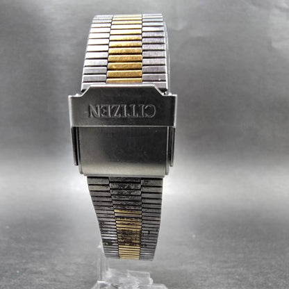 Citizen CQ Watch Men 33mm Gold Dial Two Tone Daydate Rectangle 1250-214609 PARTS8