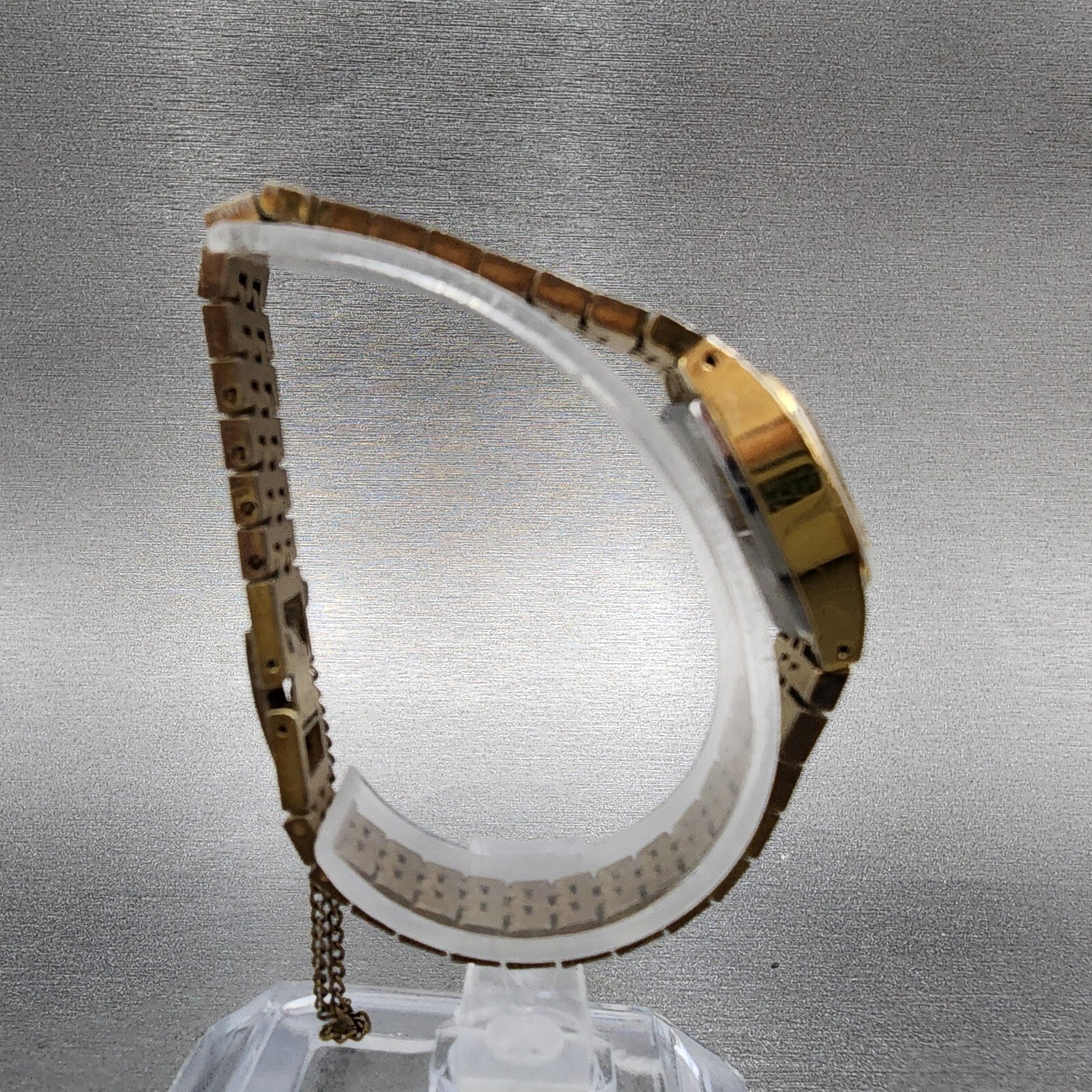 VTG Seiko Watch Women 19mm Brown Dial Gold Tone Rectangle Manual Wind Runs8