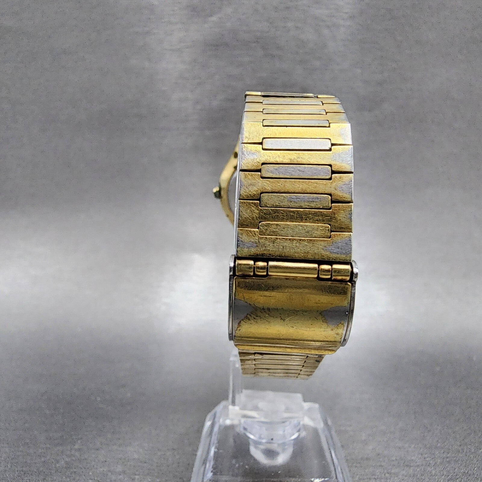 Seiko Watch Men 32mm Gold Dial Gold Tone Round 78006009 New Battery Vintage7