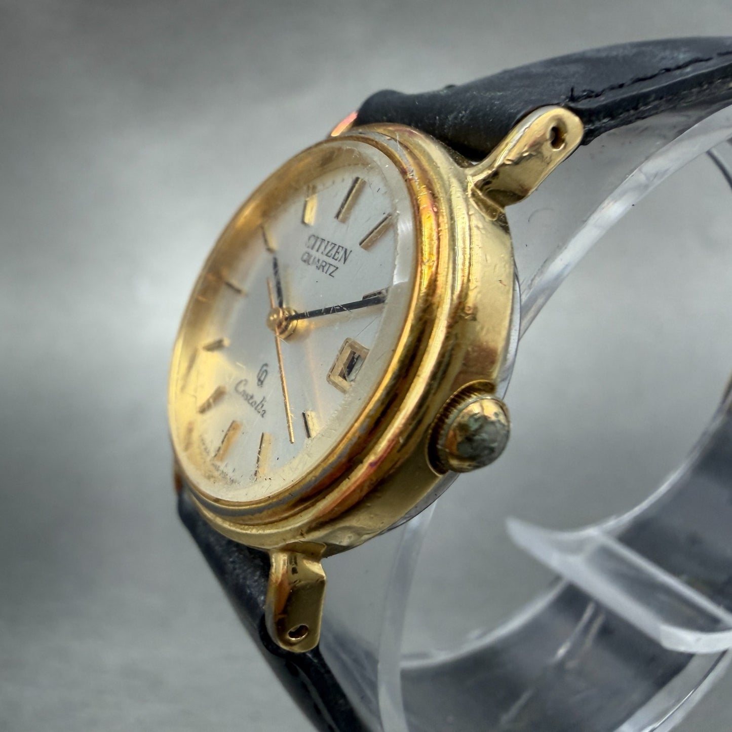 Citizen Castalia Watch Women 24mm Silver Dial Gold Tone Date Round New Battery2