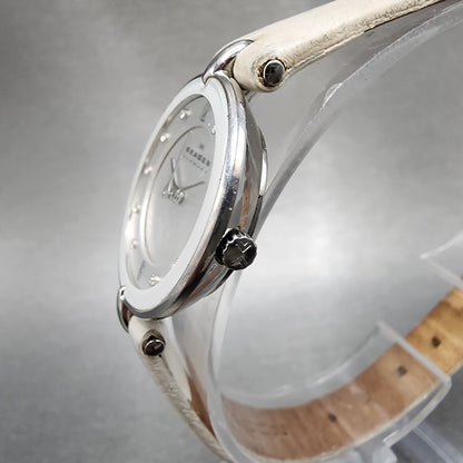Skagen Watch Women 25mm White Dial Silver Tone Round SKW2012 New Battery2