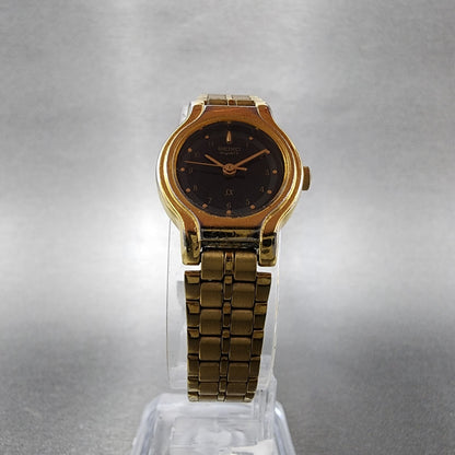 VTG Seiko SX Watch Women 19mm Black Dial Gold Tone Round V4010281 New Battery5