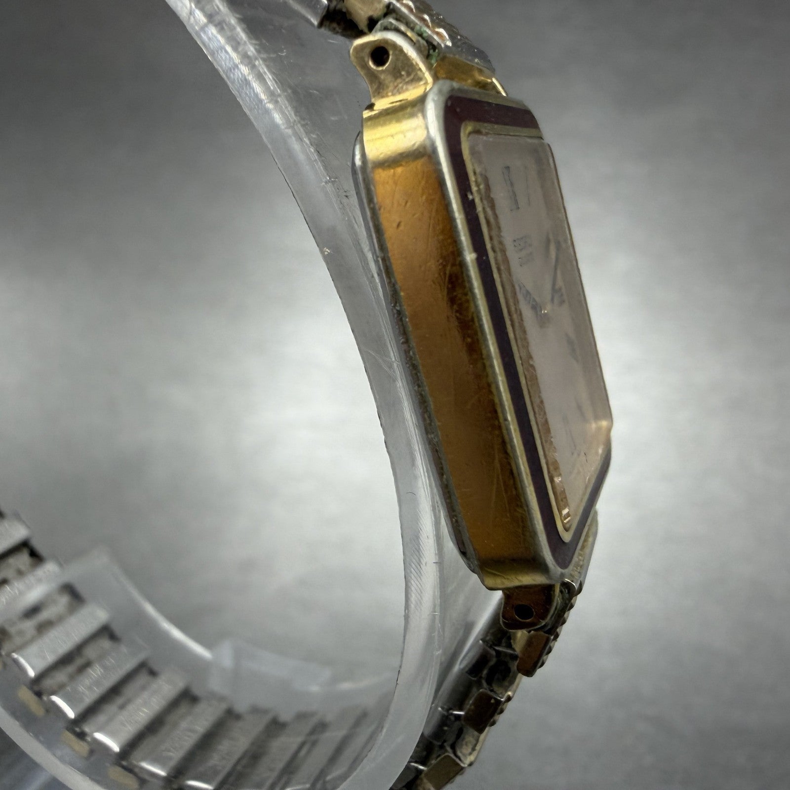 Seiko Tank Watch Women 20mm Rose Dial Gold Tone Rectangle 2320-581A New Battery3