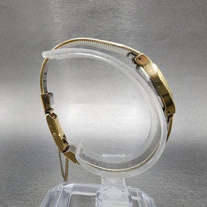 Seiko Pulsar Watch Women 16mm Champagne Dial Gold Tone Rectangle New Battery8