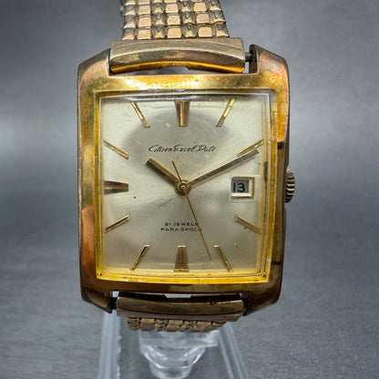 Citizen Excel Date Watch Men 29mm Champagne Dial Gold Plated Manual Wind Runs0