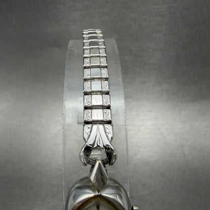 Hamilton Watch Women 14mm White Dial 10K White Gold Plated Manual Wind Runs BCH4